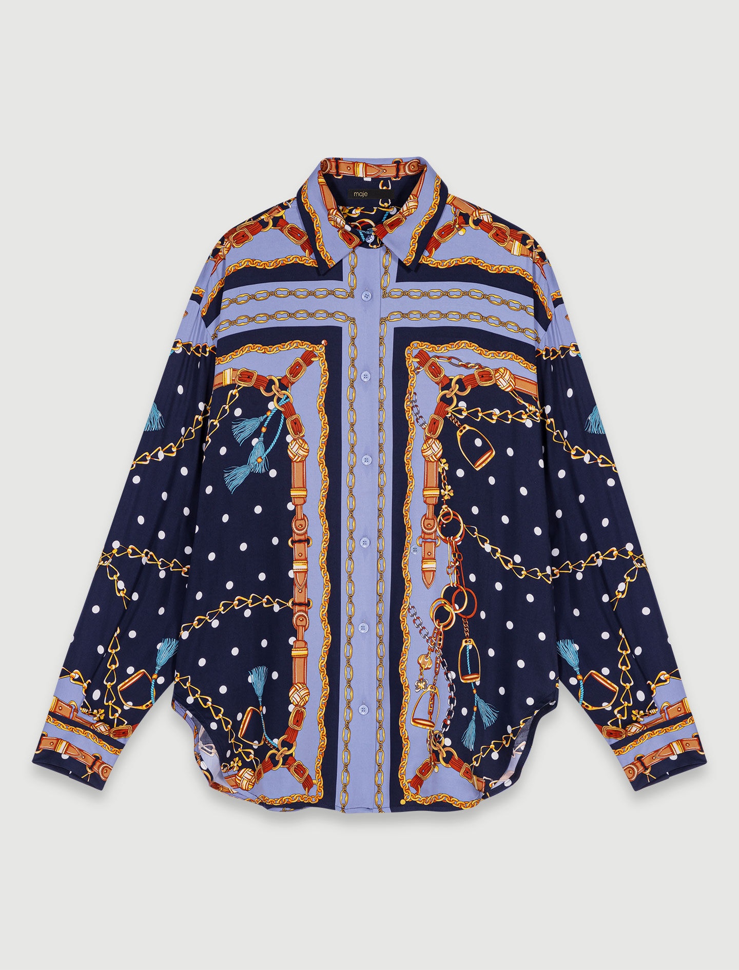 Satin-effect patterned shirt - 1