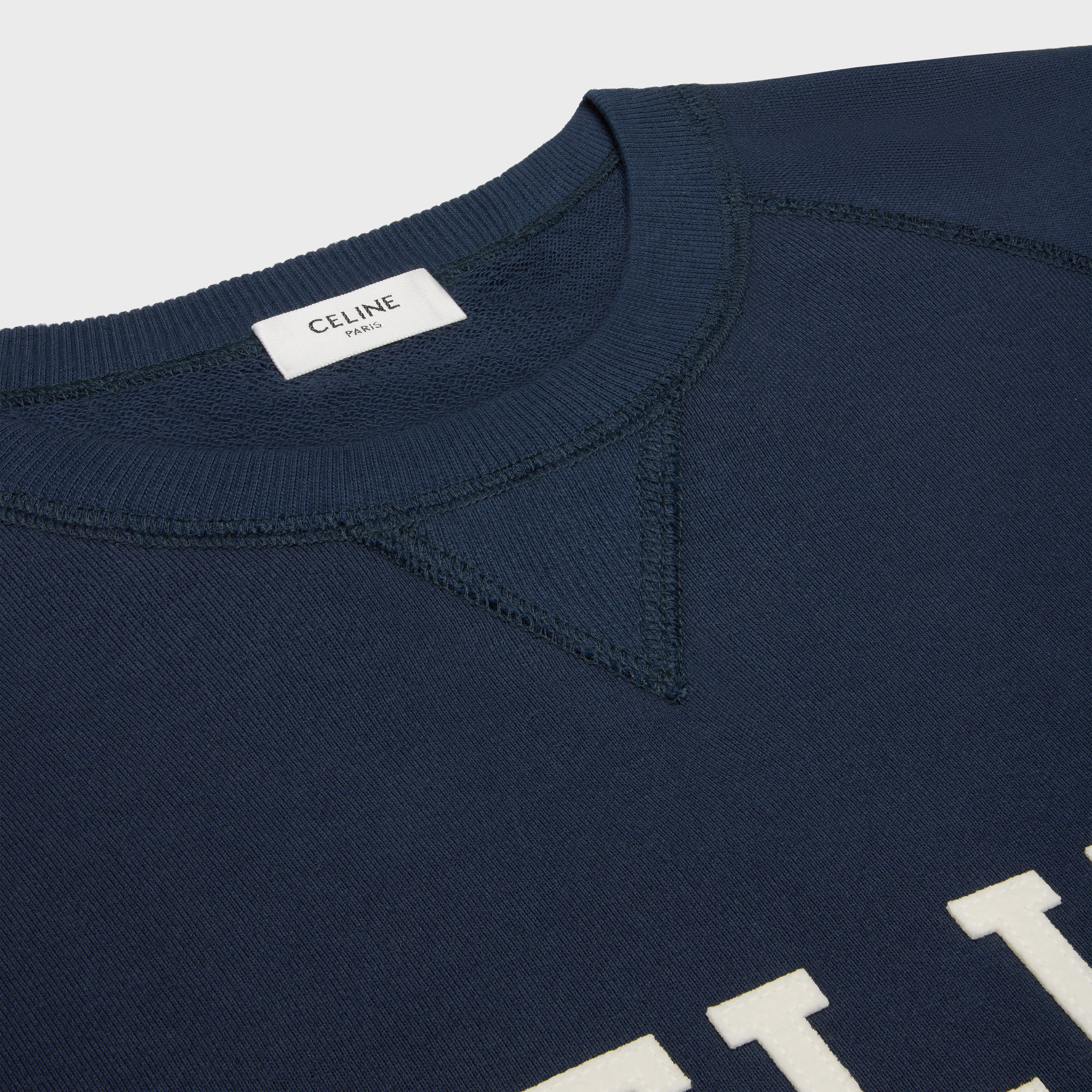 celine loose sweatshirt in cotton fleece - 3
