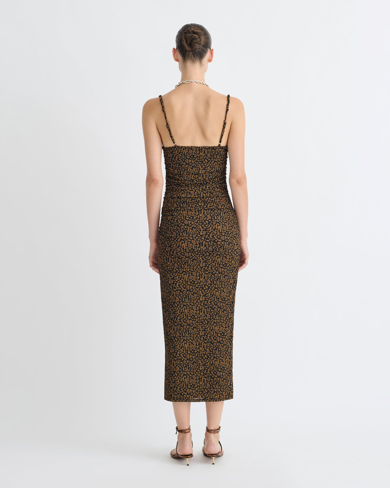 Printed Mesh Jersey Midi Dress - 3