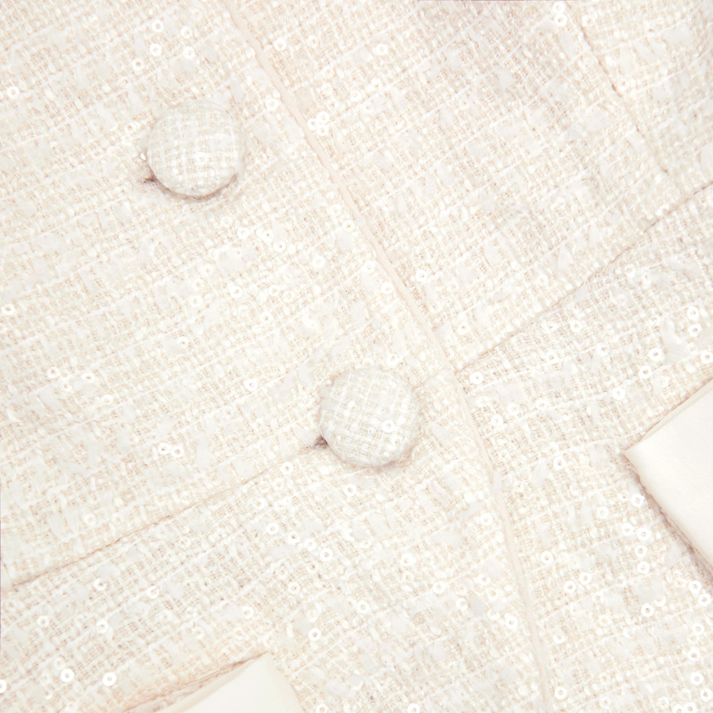 Cream Boucle Bow Detail Top - 5