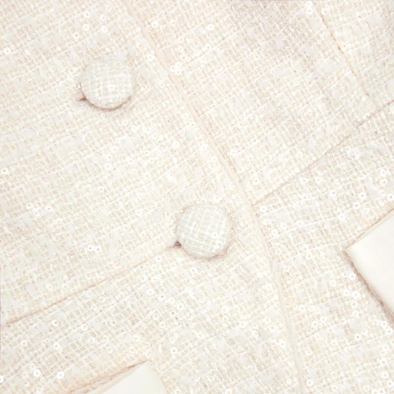 Cream Boucle Bow Detail Top 5