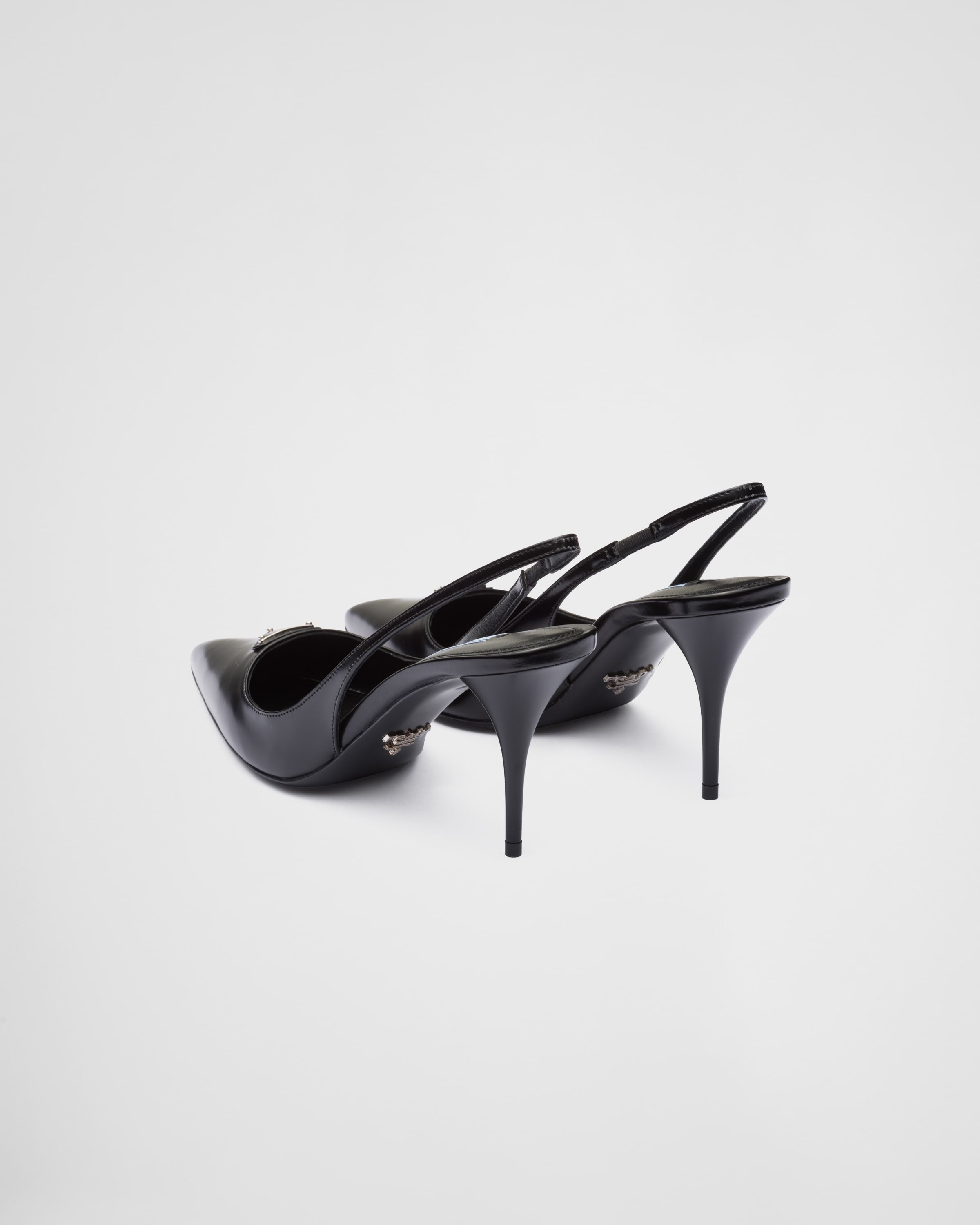 Brushed leather slingback pumps - 5