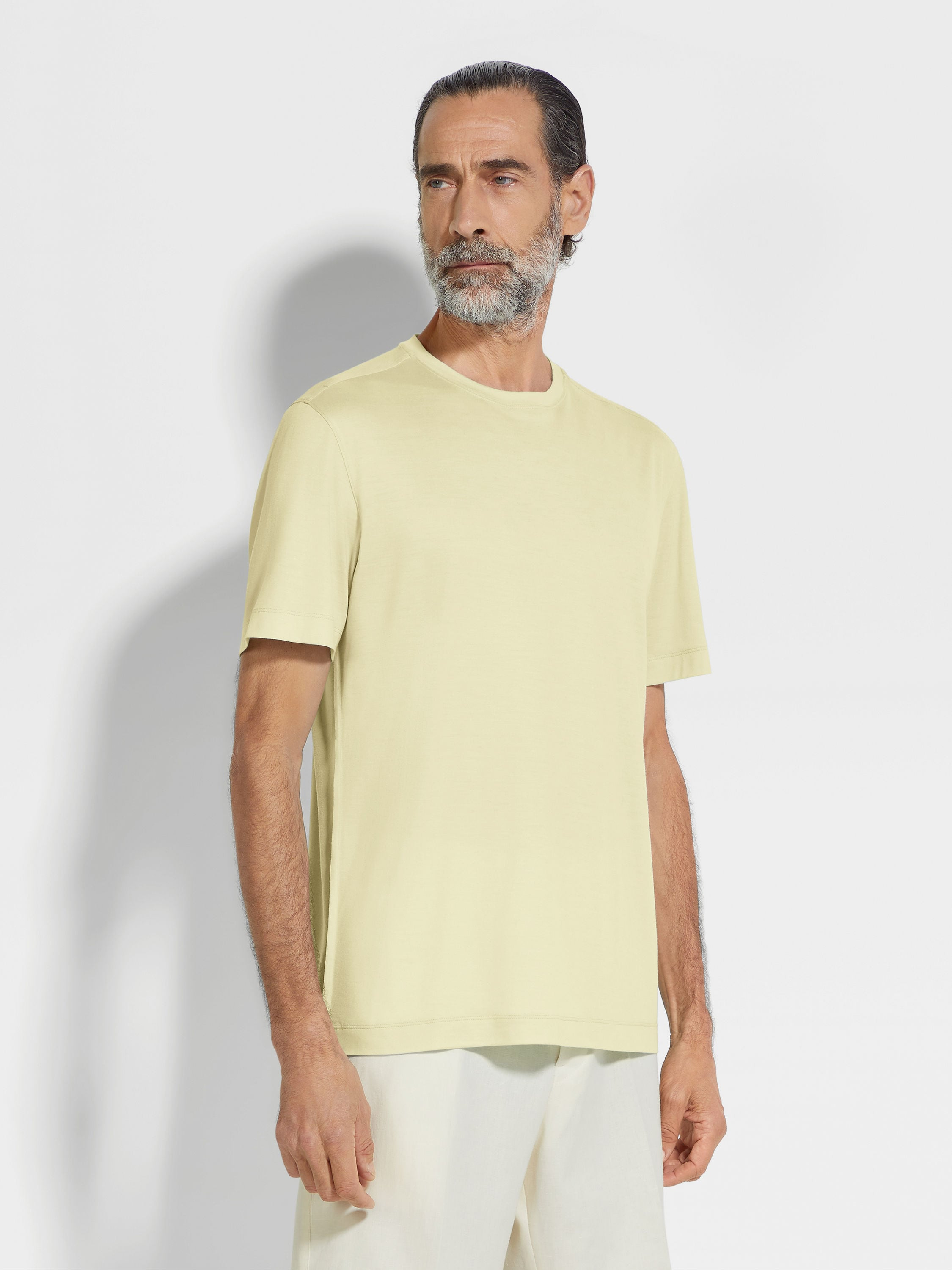 LIGHT YELLOW VELLUS AUREUM T-SHIRT - 4
