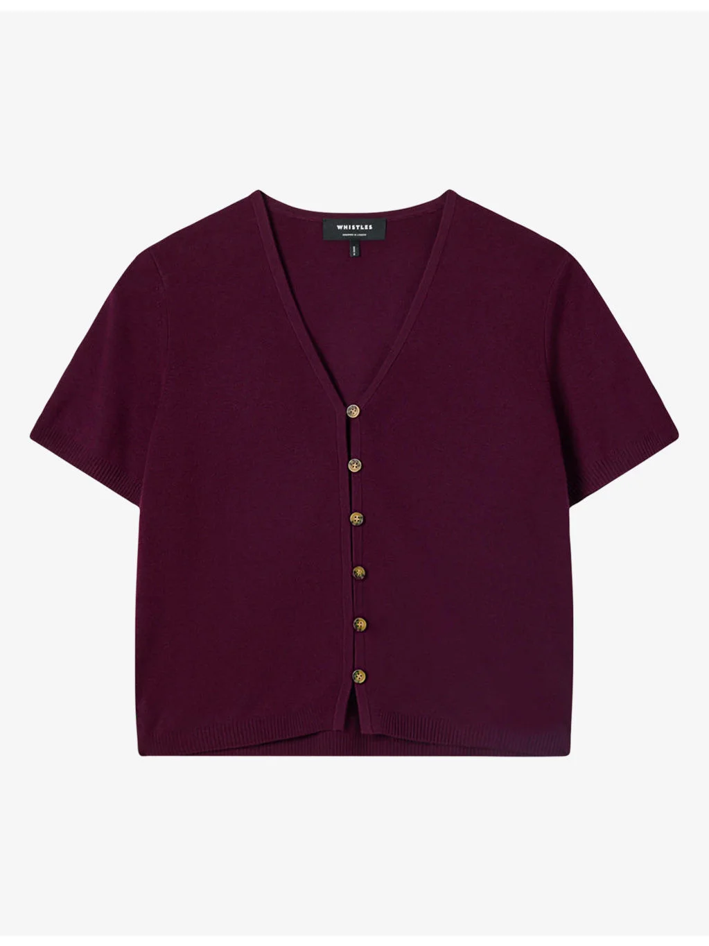 V-Neck Knitted Cotton-Blend Top - 1