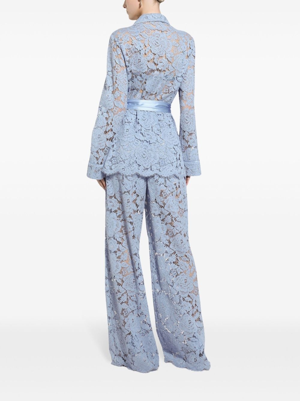 lace wide-leg trousers - 4