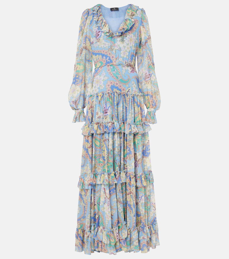 Floral silk gown - 1