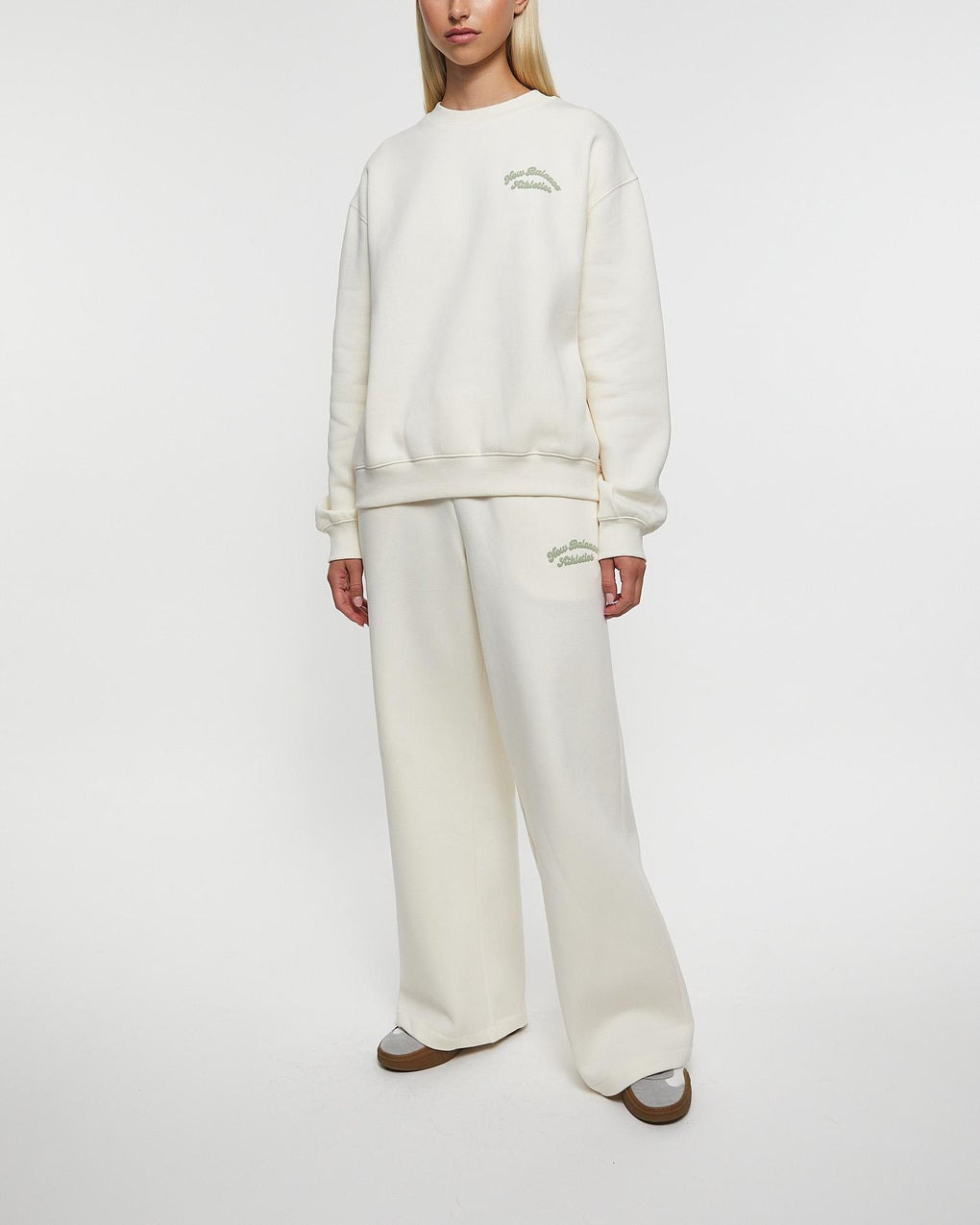 Trousers Linear Heritage Fleece Wide Leg White - 2