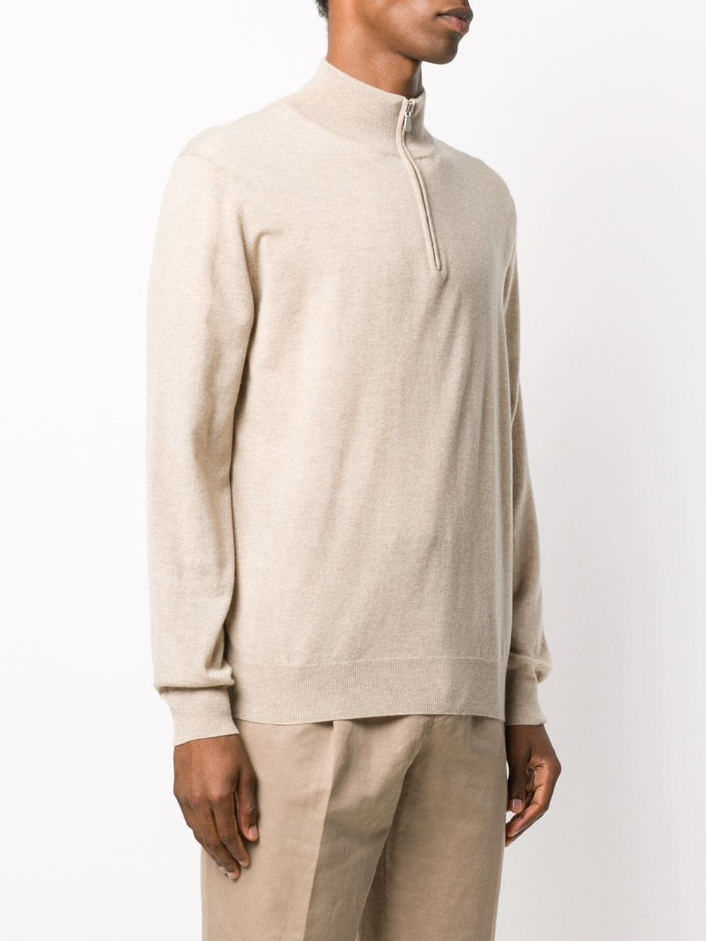 high neck zip front sweatshirt - 3