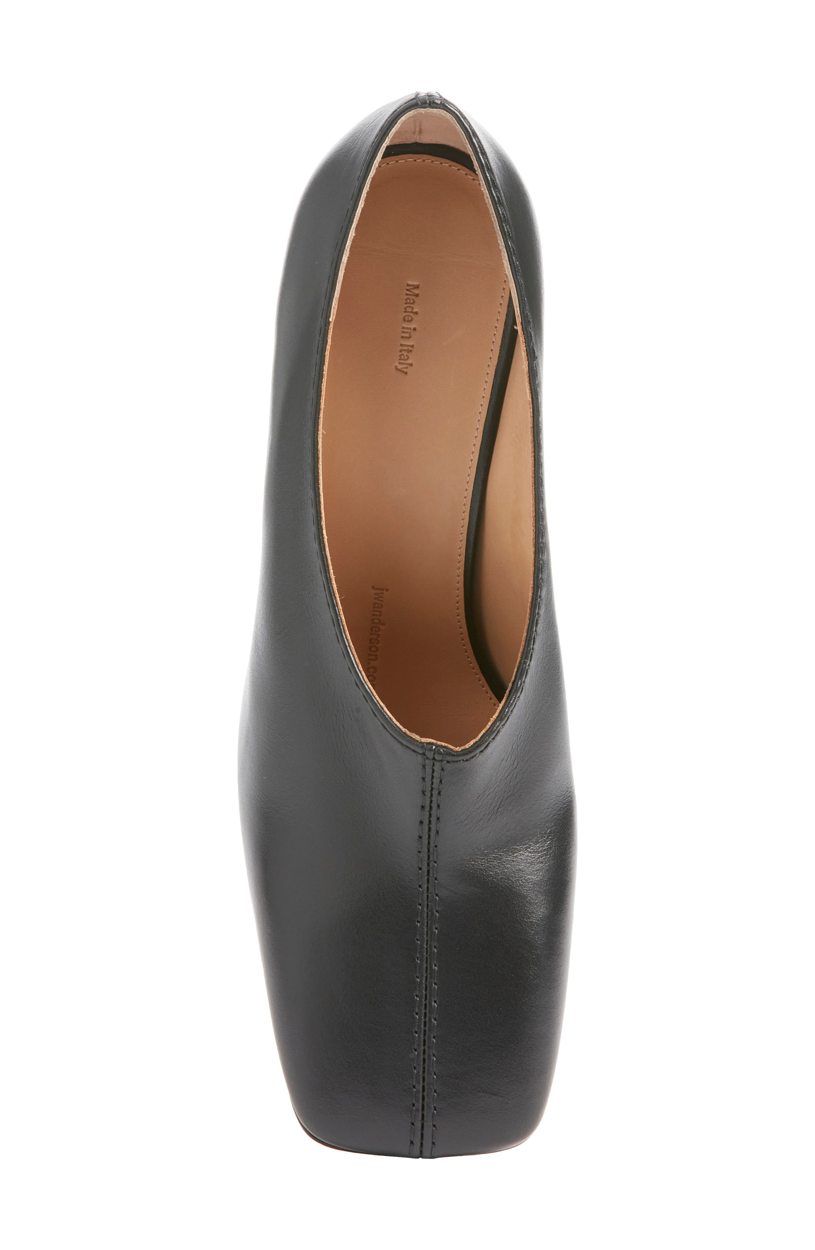 JW Anderson Stitch Chain Heel Square Toe Pump in Black 999 at Nordstrom - 5
