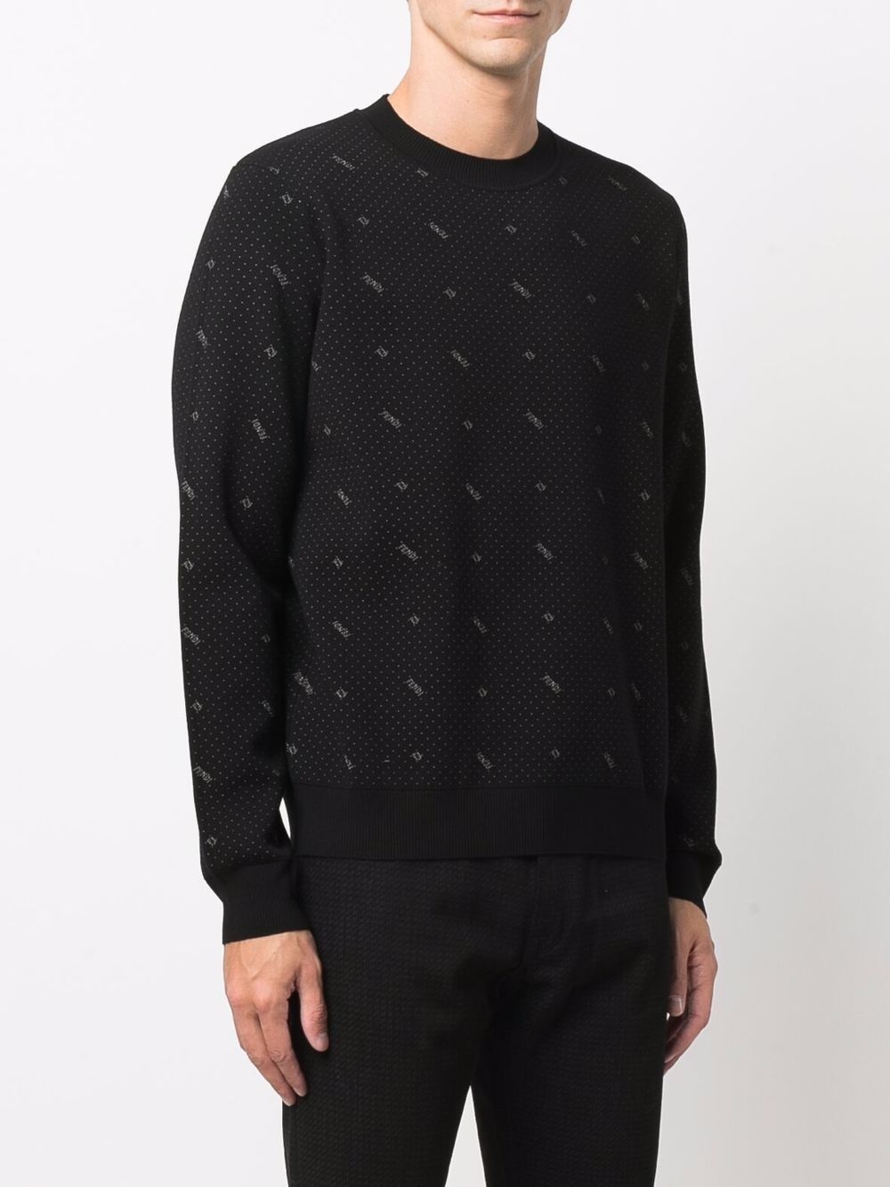 FF-embroidery crew-neck sweatshirt - 3