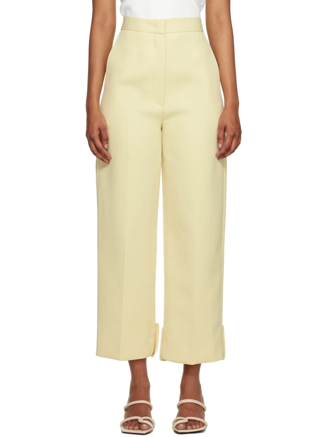 Yellow Roll-Up Trousers - 1