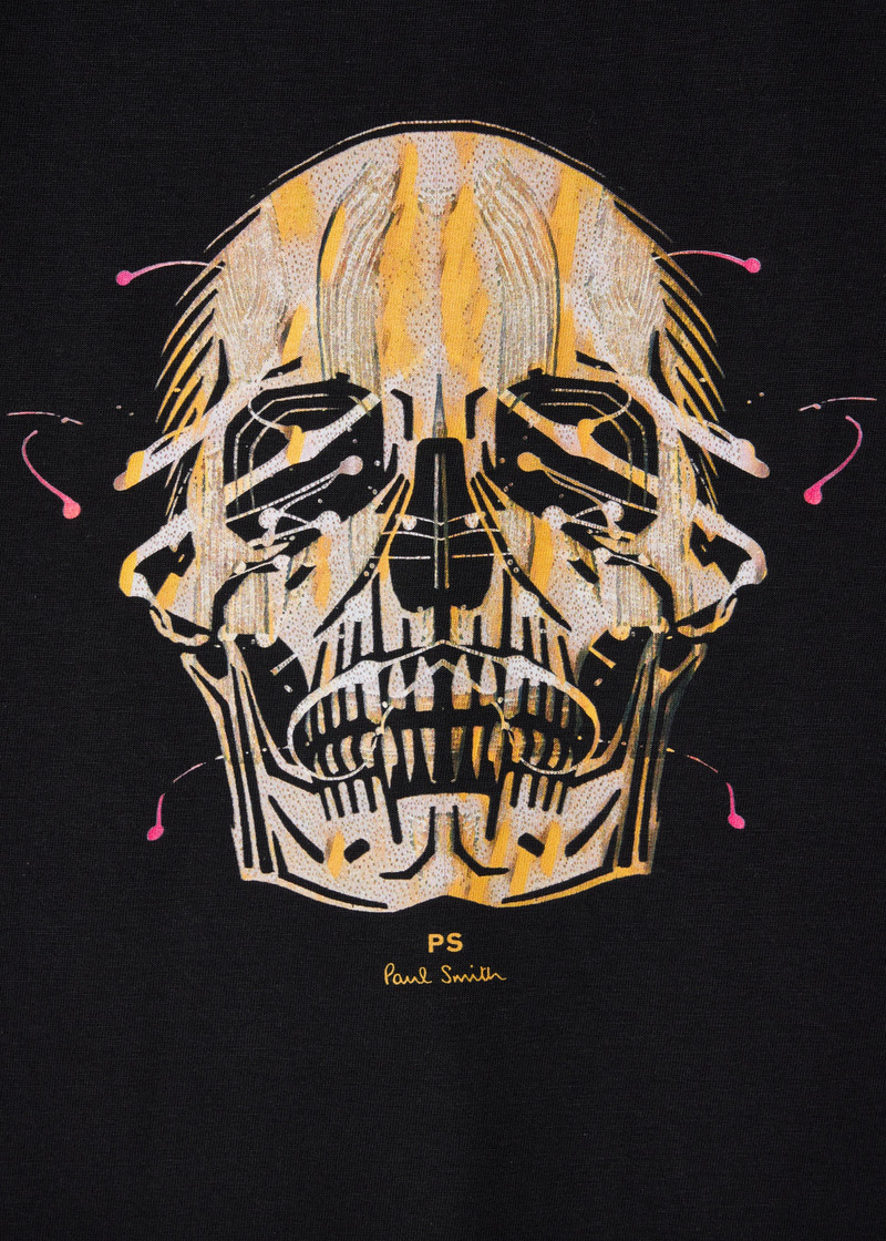 Paul Smith Black 'Painted Skull' Print T-Shirt outlook