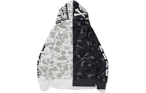A Bathing Ape x Neighborhood Shark Camo Full Zip Hoodie 'Grey' 1E73-115-941 - 3