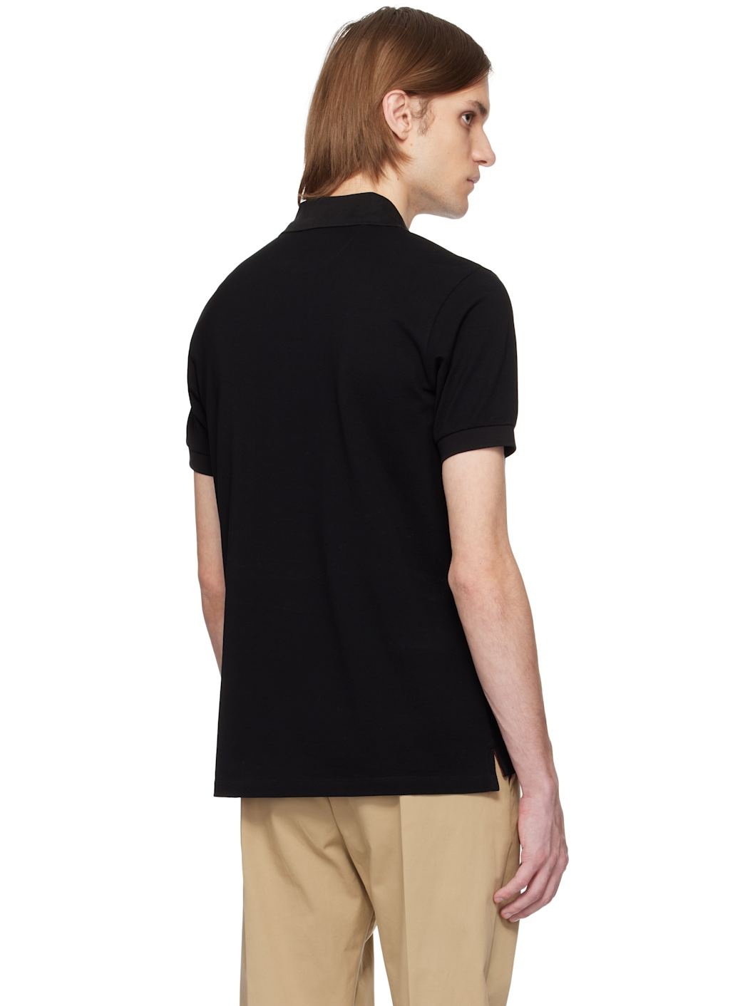 Black Artist Stripe Placket Polo - 3