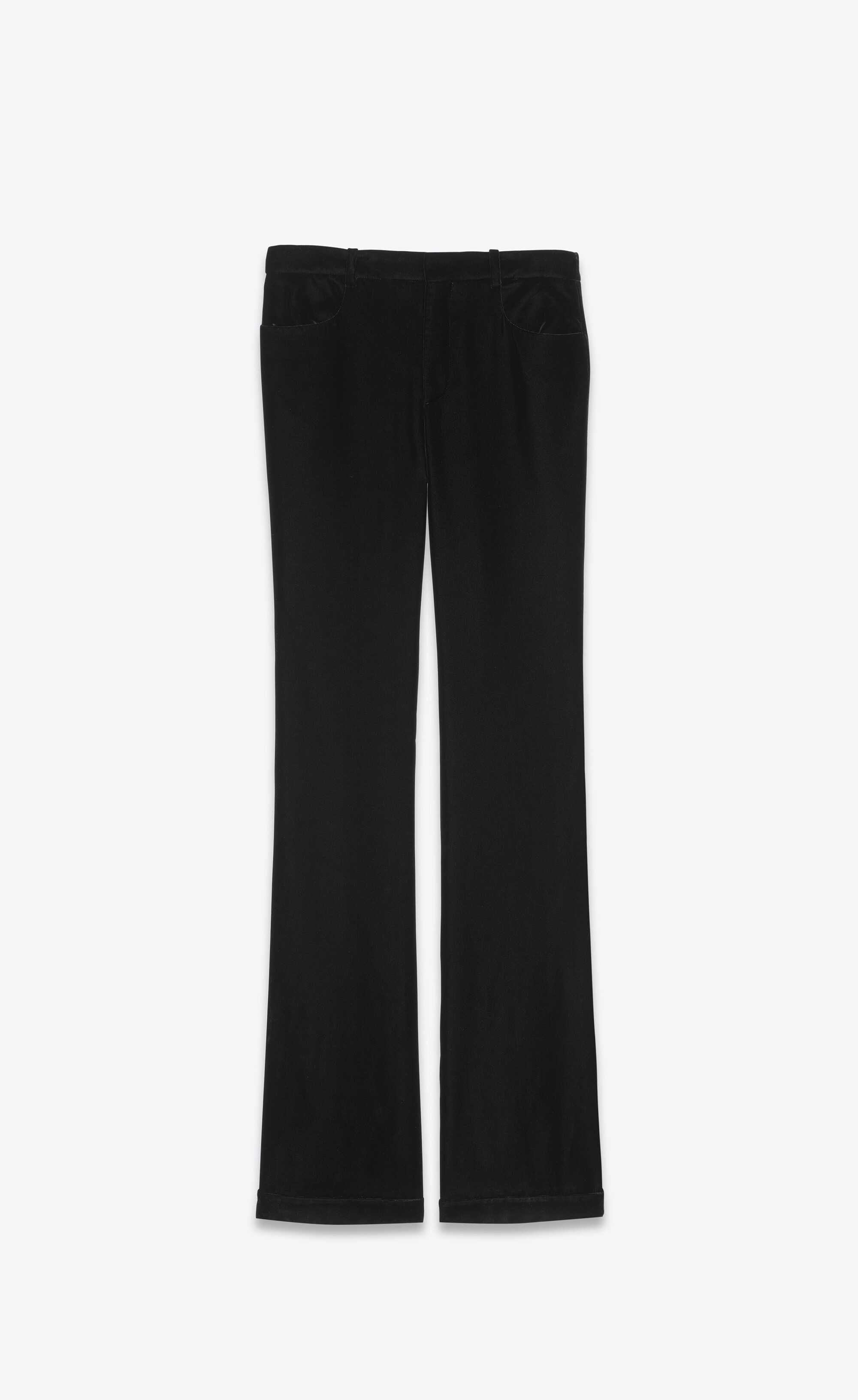 flared pants in velvet - 1