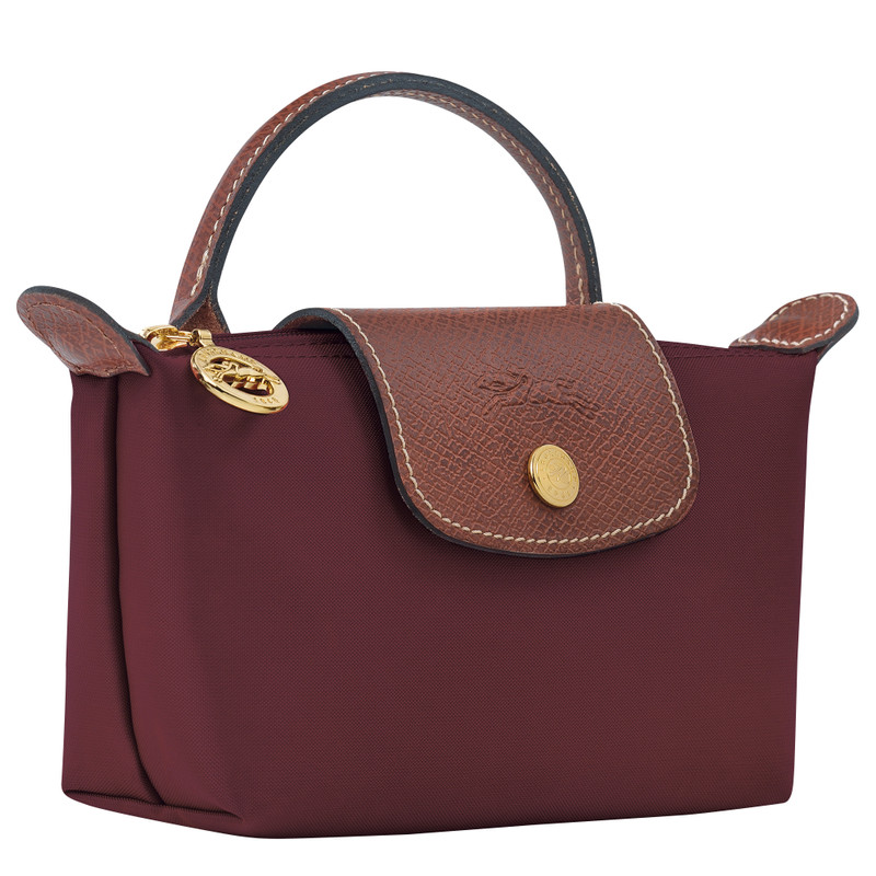 Le Pliage Original Pouch with handle Burgundy - Recycled canvas 3