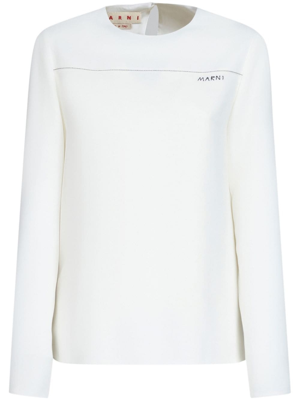 logo-print long-sleeved top - 1