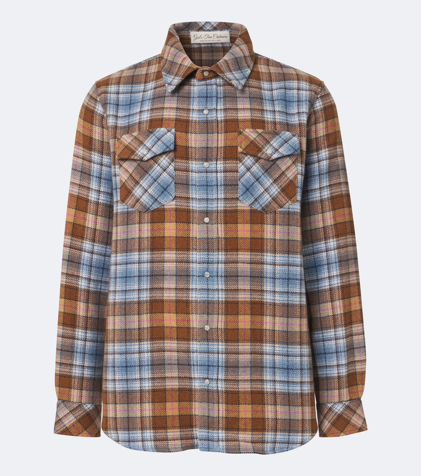 Nomad plaid cashmere shirt with moonstones - 1
