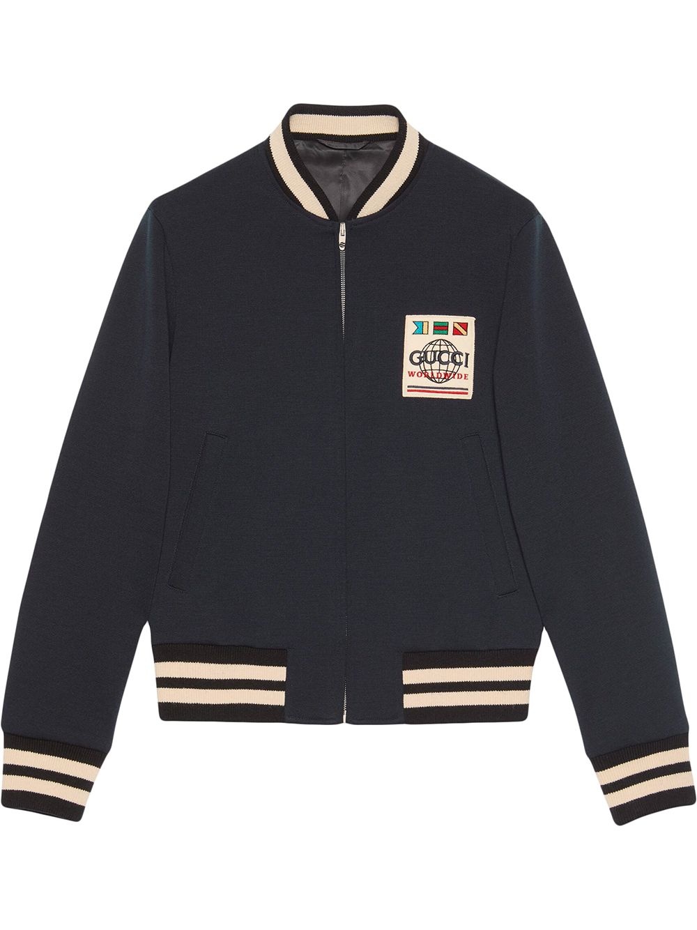 logo patch bomber jacket - 1