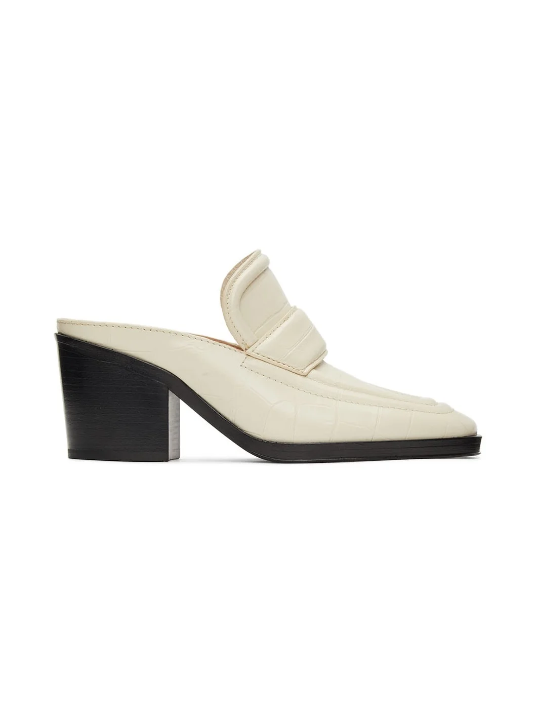 Off-White Croc Heeled Mules - 1