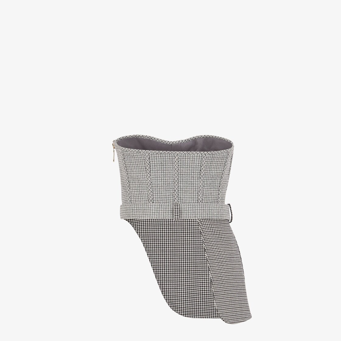 Gray wool houndstooth bustier - 2