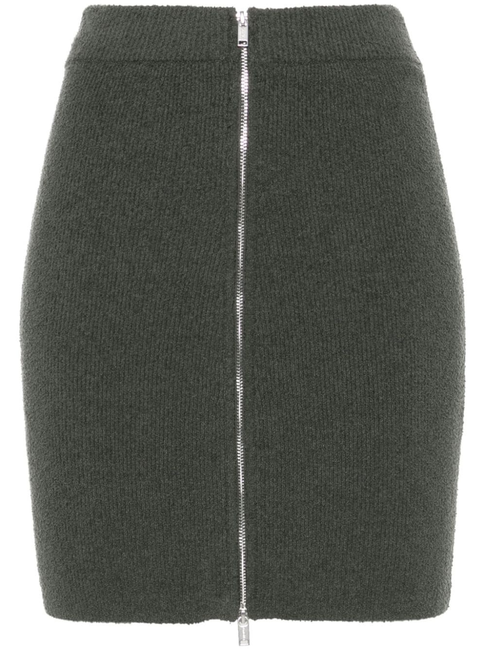 bouclé zip-up miniskirt - 1