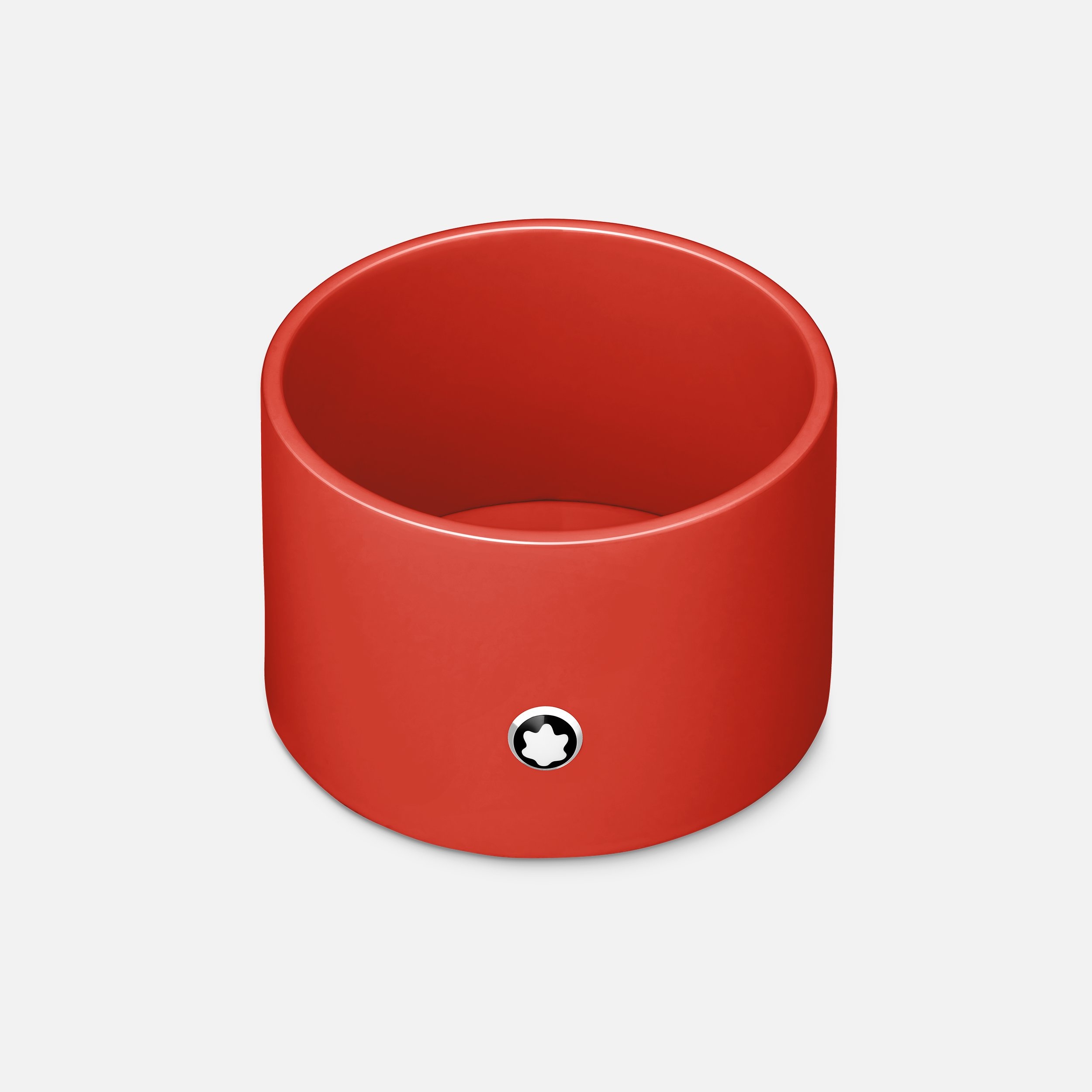 Round desk tray in coral lacquer (Medium) - 1