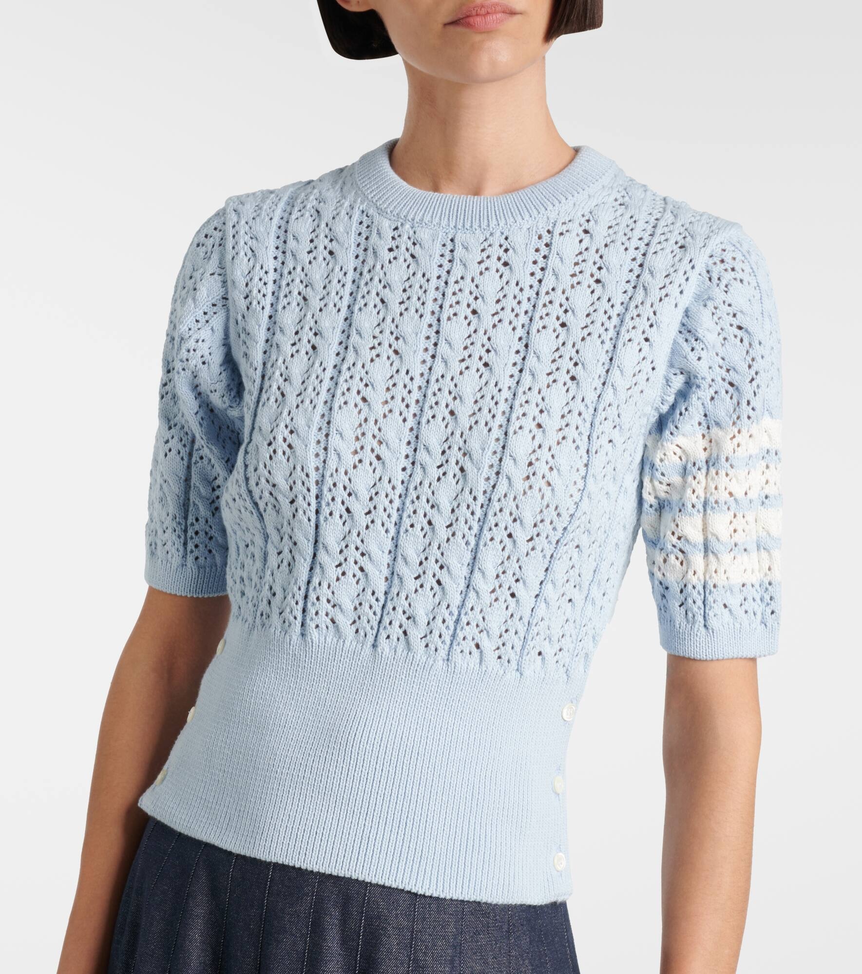 4-Bar pointelle cotton top - 4