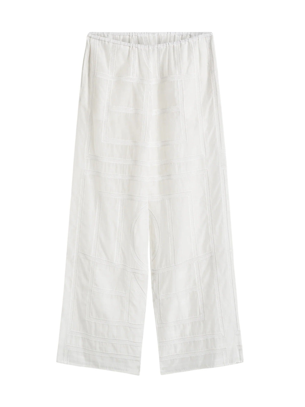 Monogram Crochet Pants In White - 1