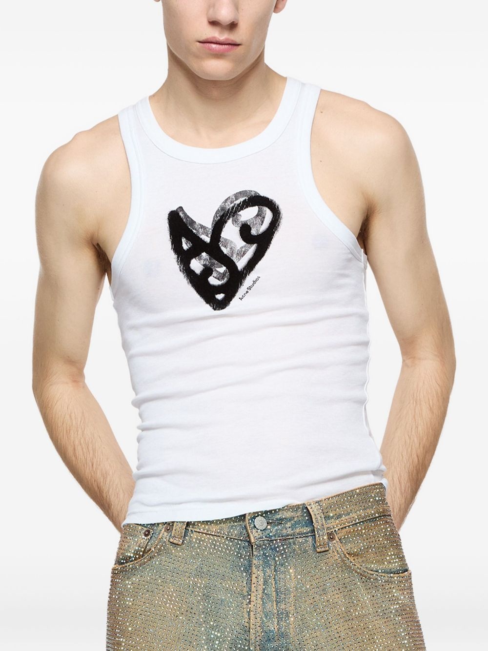 heart-print tank top - 5