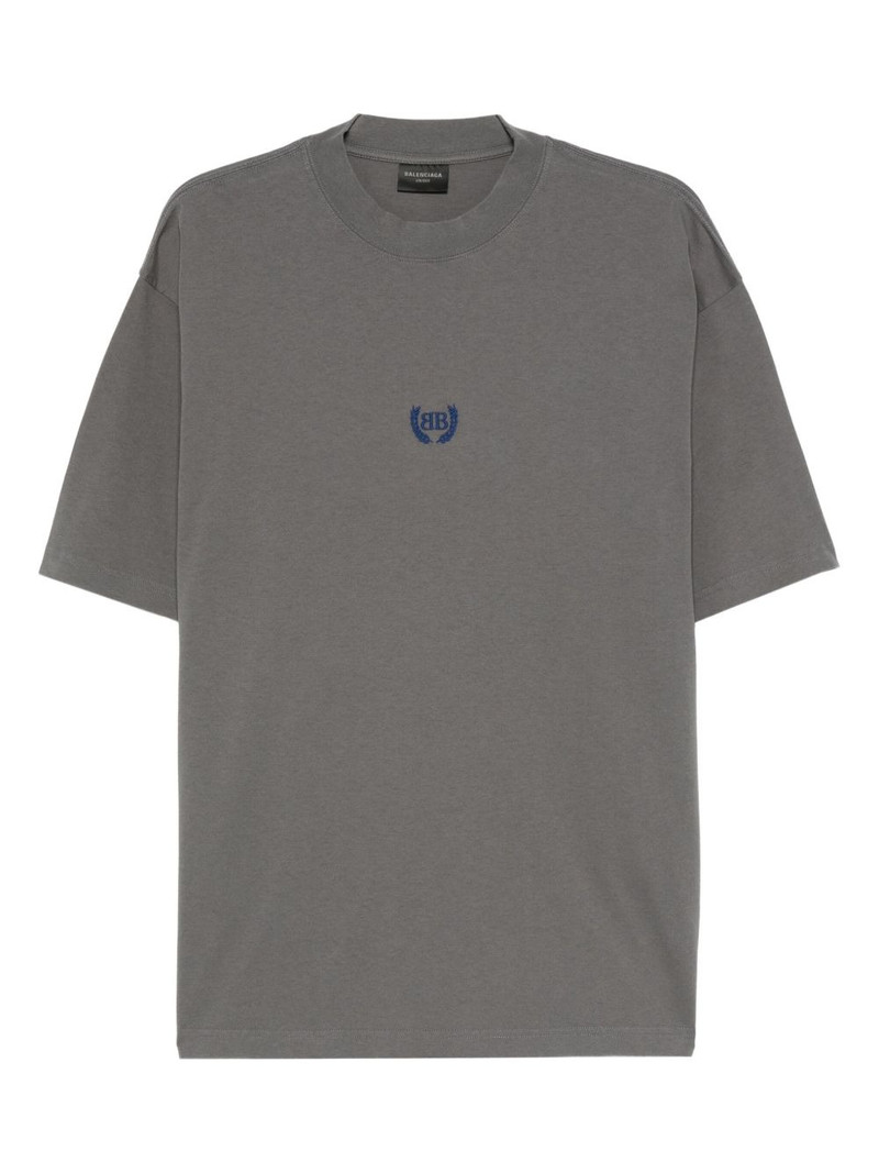 logo-embroidered cotton T-shirt 1