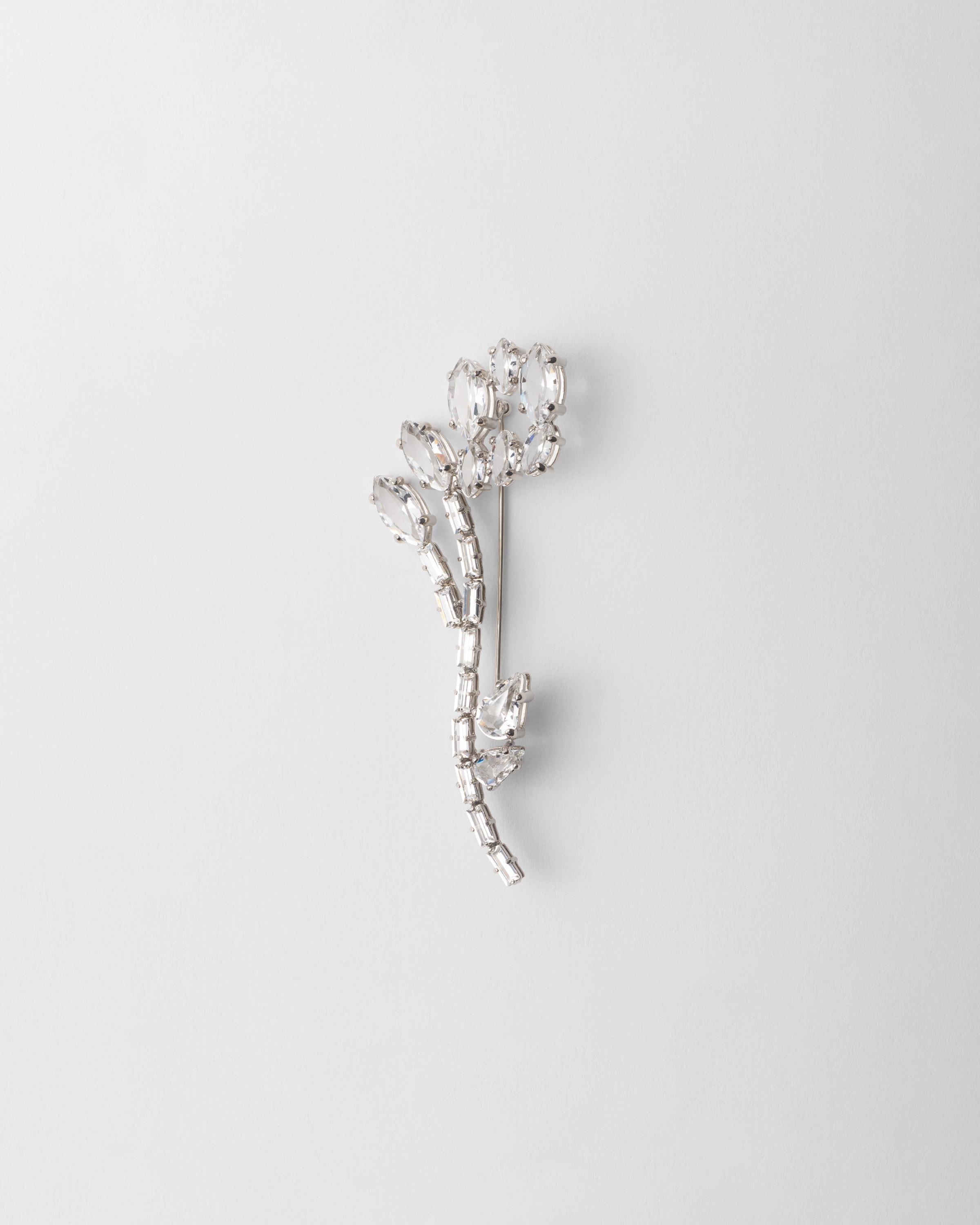 Metal brooch with crystals - 1