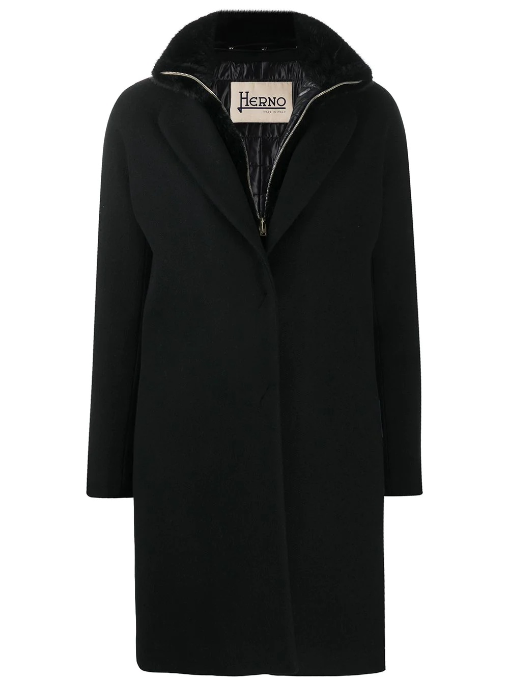 wool-blend padded coat - 1