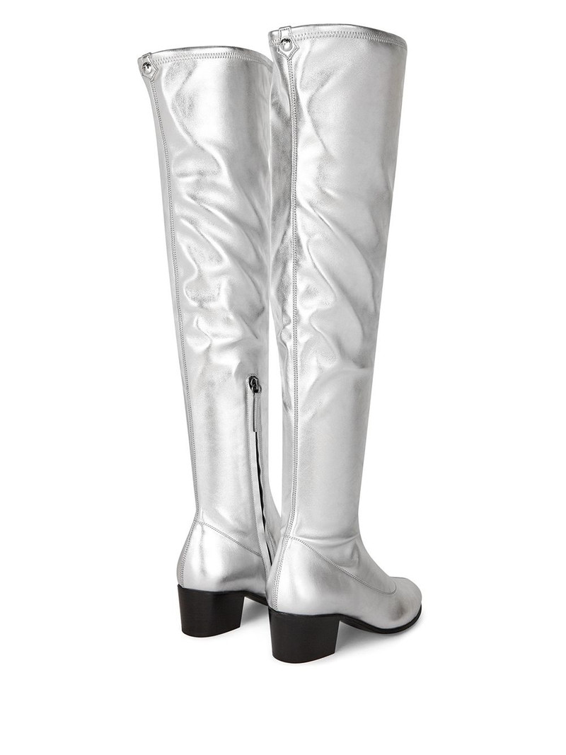 metallic silver knee-length boots 3