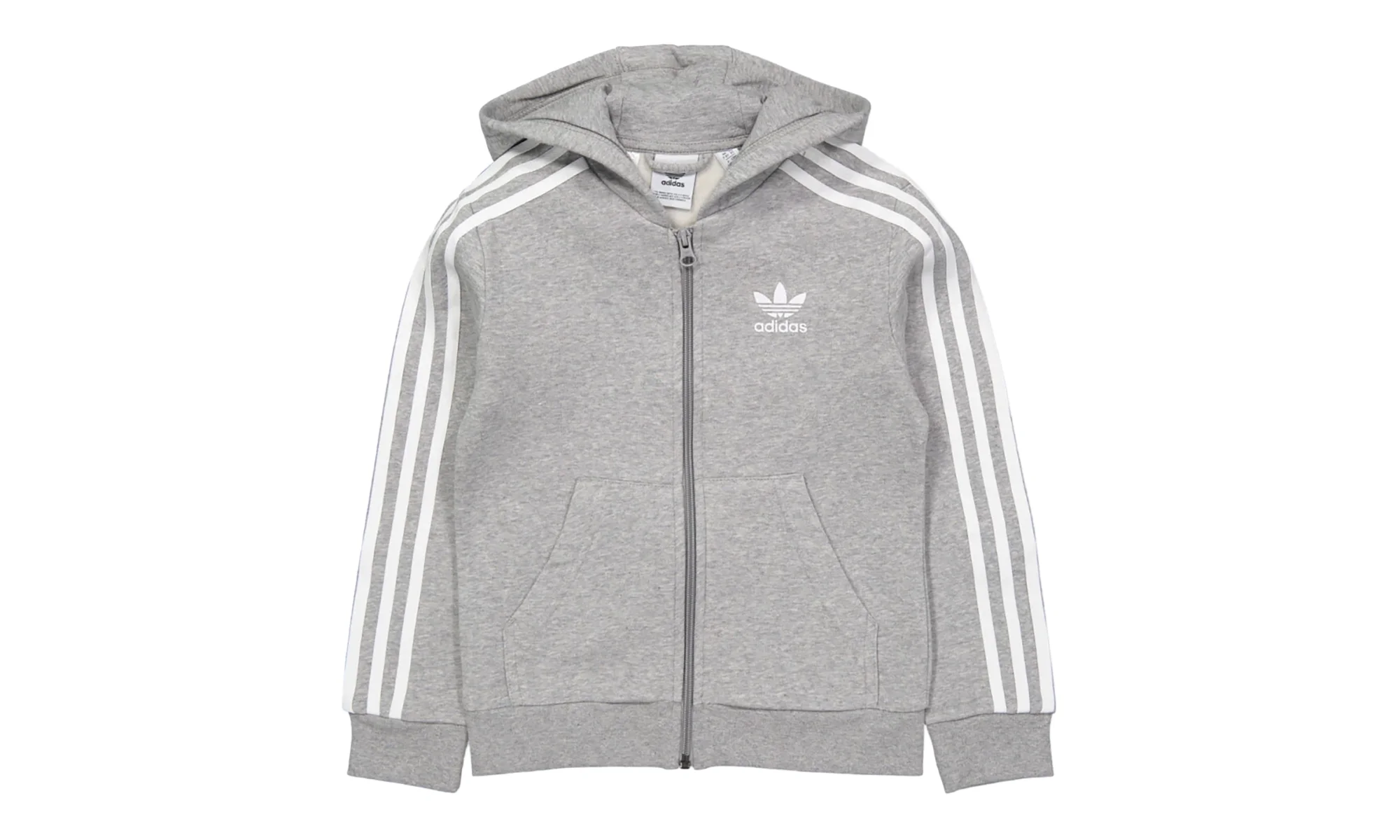 Originals Full Zip Hoodie GS "Medium Grey Heather / White" DH2702 - 1