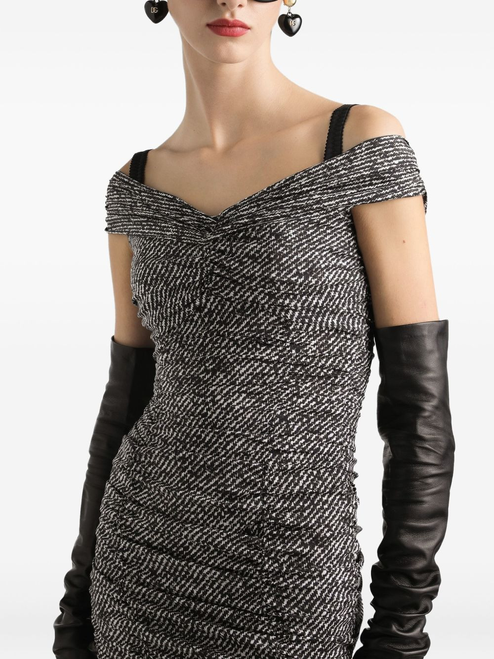 off-shoulder midi dress - 4