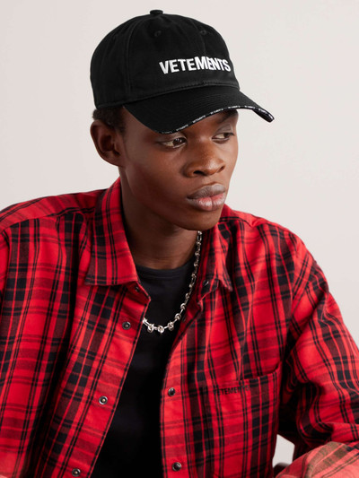 VETEMENTS Logo-Embroidered Cotton-Twill Baseball Cap outlook