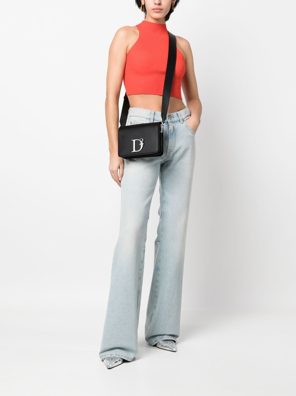 logo-plaque leather crossbody bag - 2