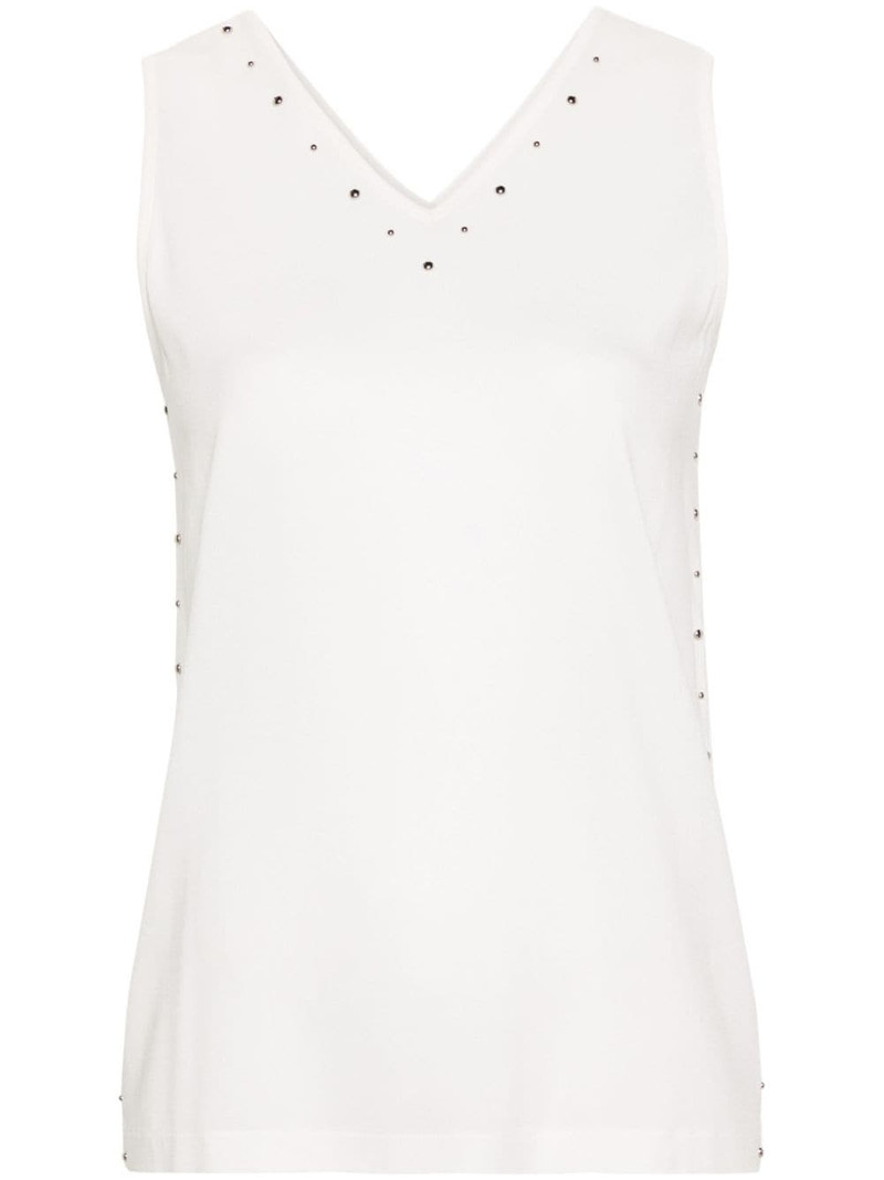 studed V-neck crepe blouse 1