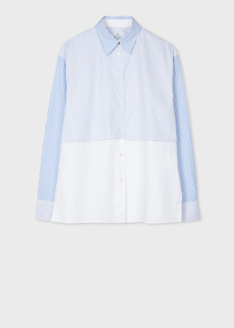 Women's Blue Mix-Up Panelled Shirt 1