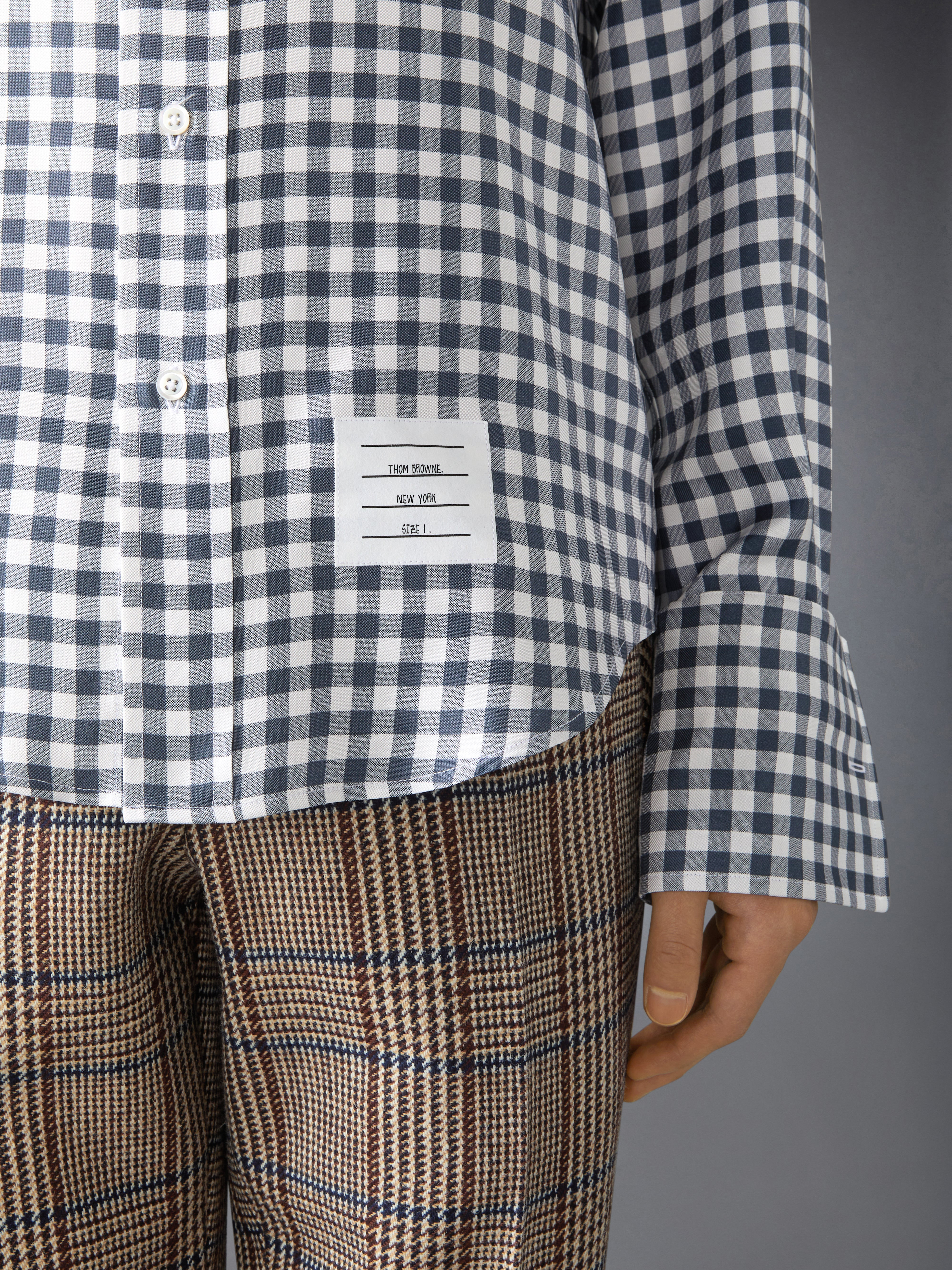 SILK TWILL GINGHAM SHIRT - 7