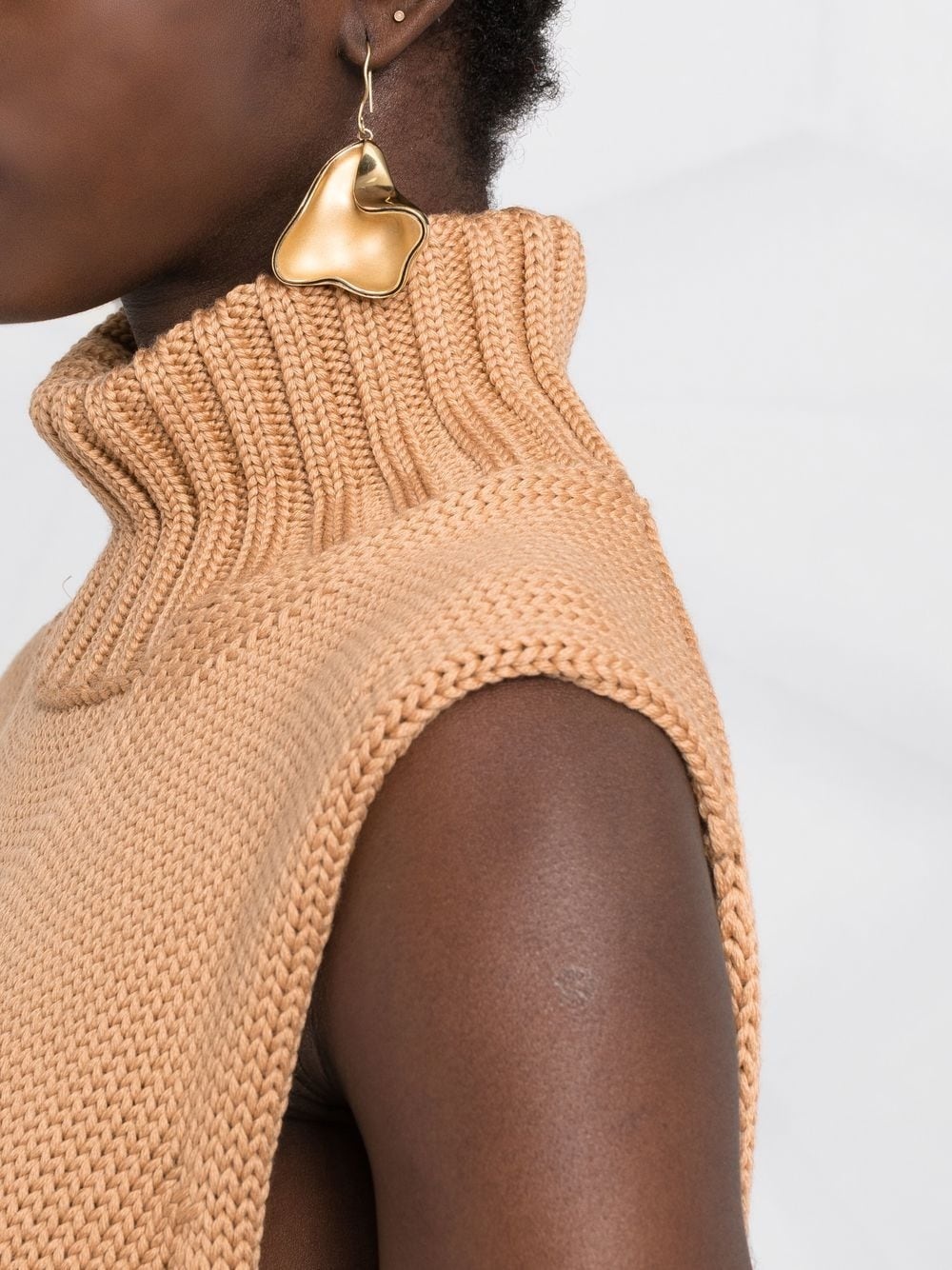 chunky-knit sleeveless top - 3