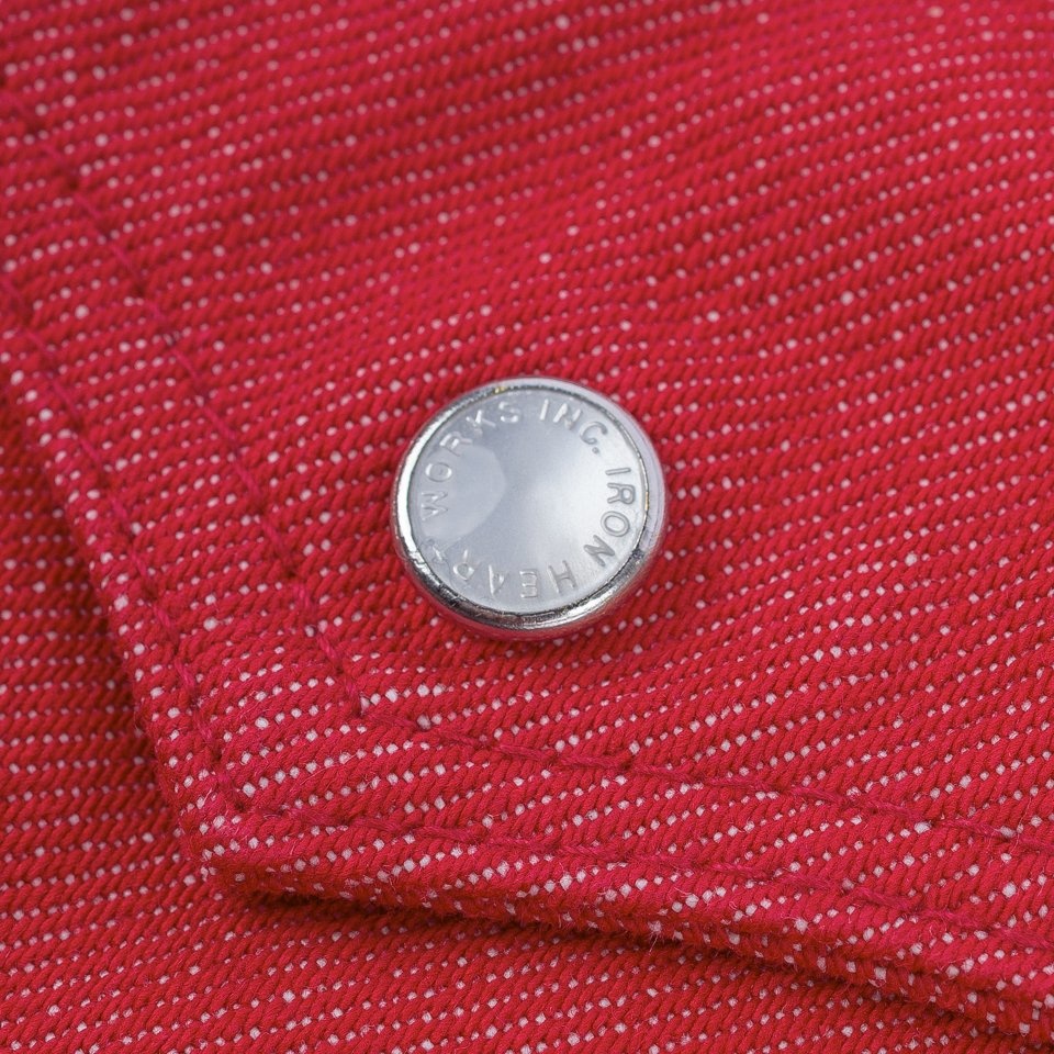 IHSH-396-RED 13.5oz Denim Western Shirt - Red - 10
