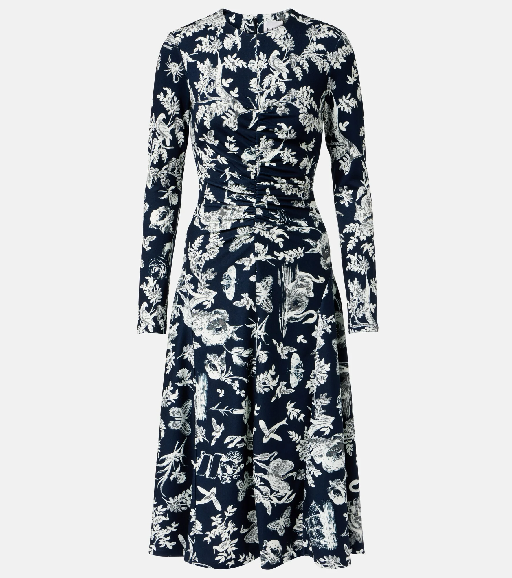 Floral ruched midi dress - 1
