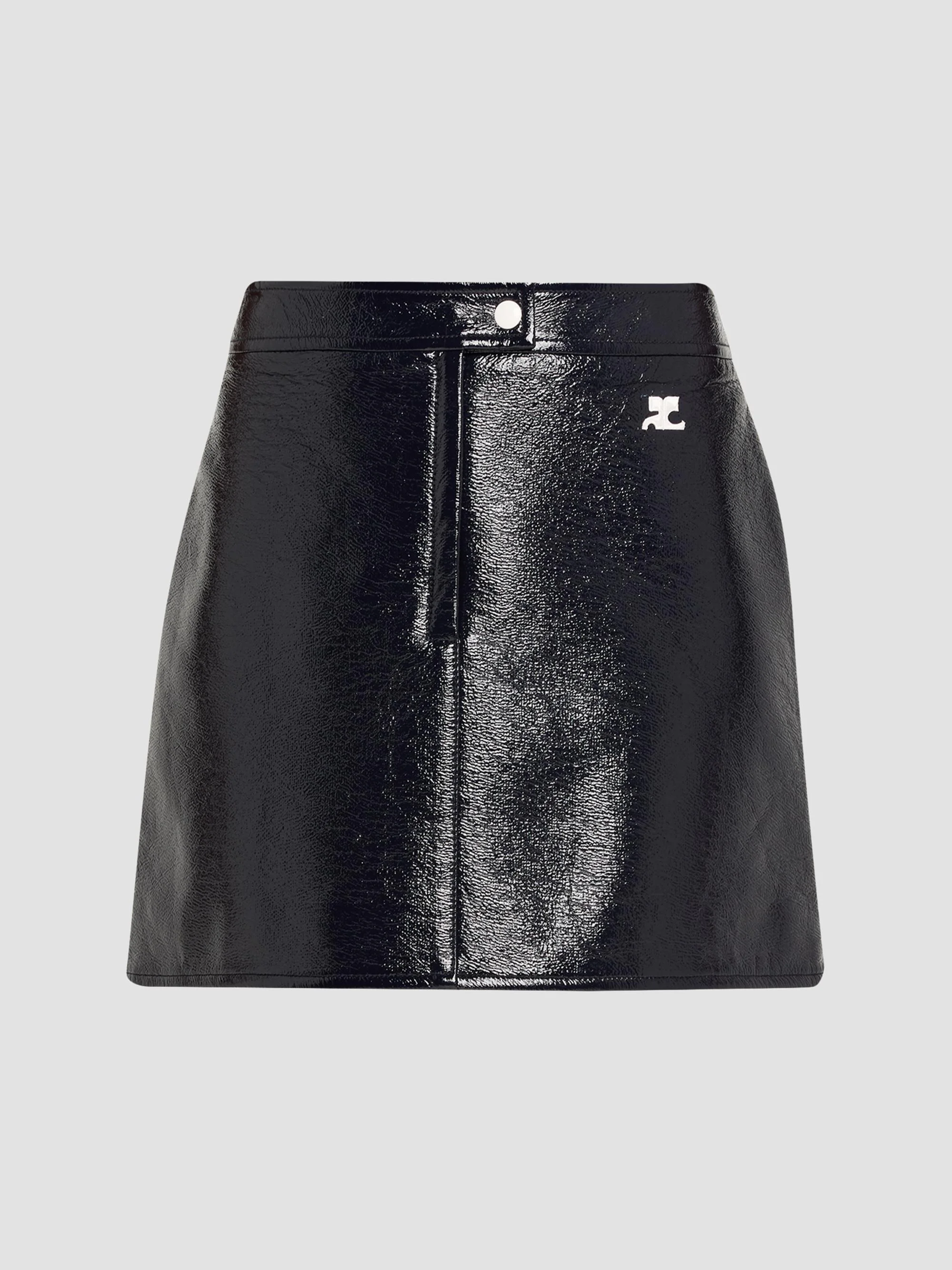Women's Reedition Vinyl A-Line Miniskirt - Navy - 1