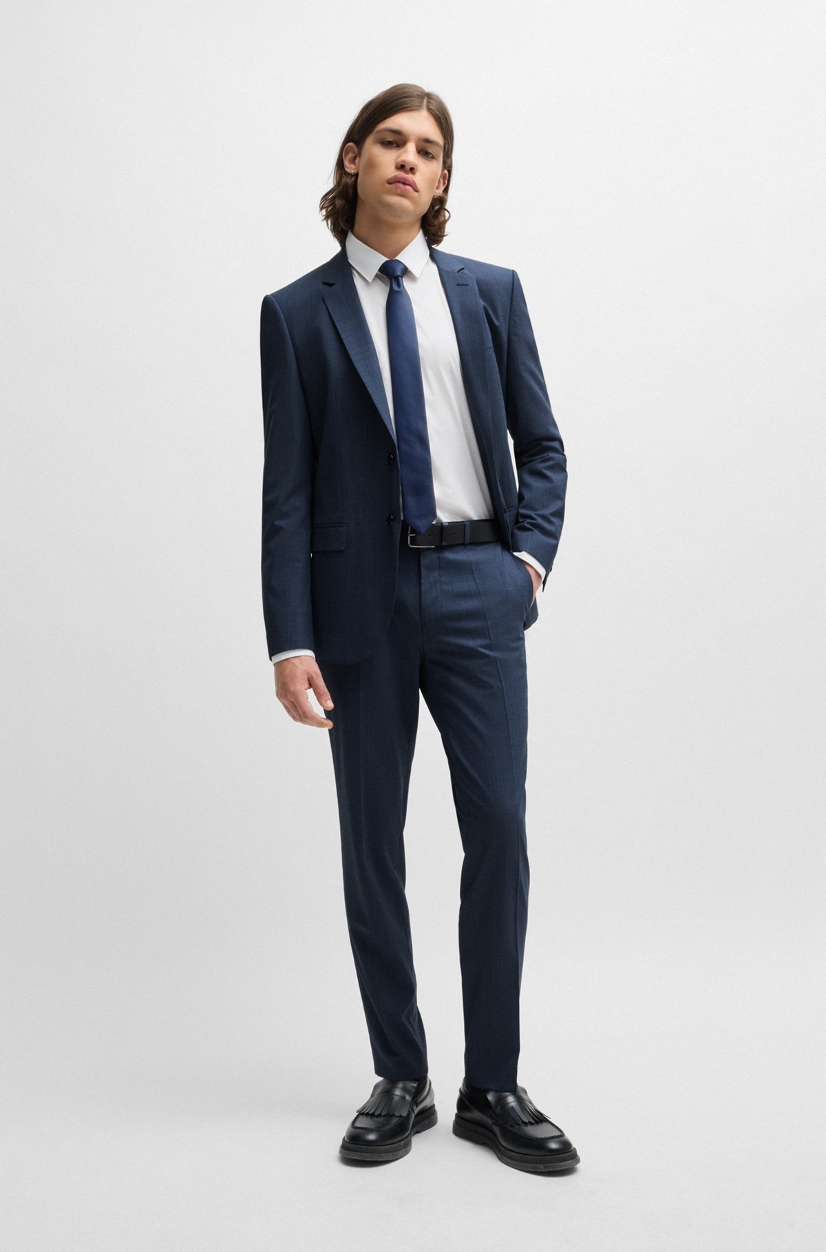 EXTRA-SLIM-FIT TROUSERS IN HOUNDSTOOTH STRETCH CLOTH - 3