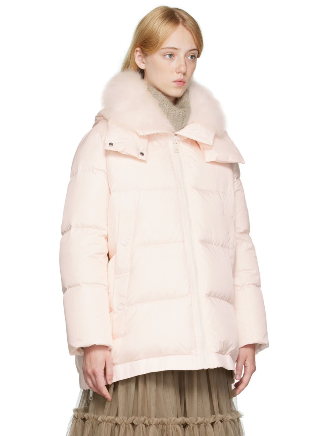 Pink Quilted Down Coat - 2