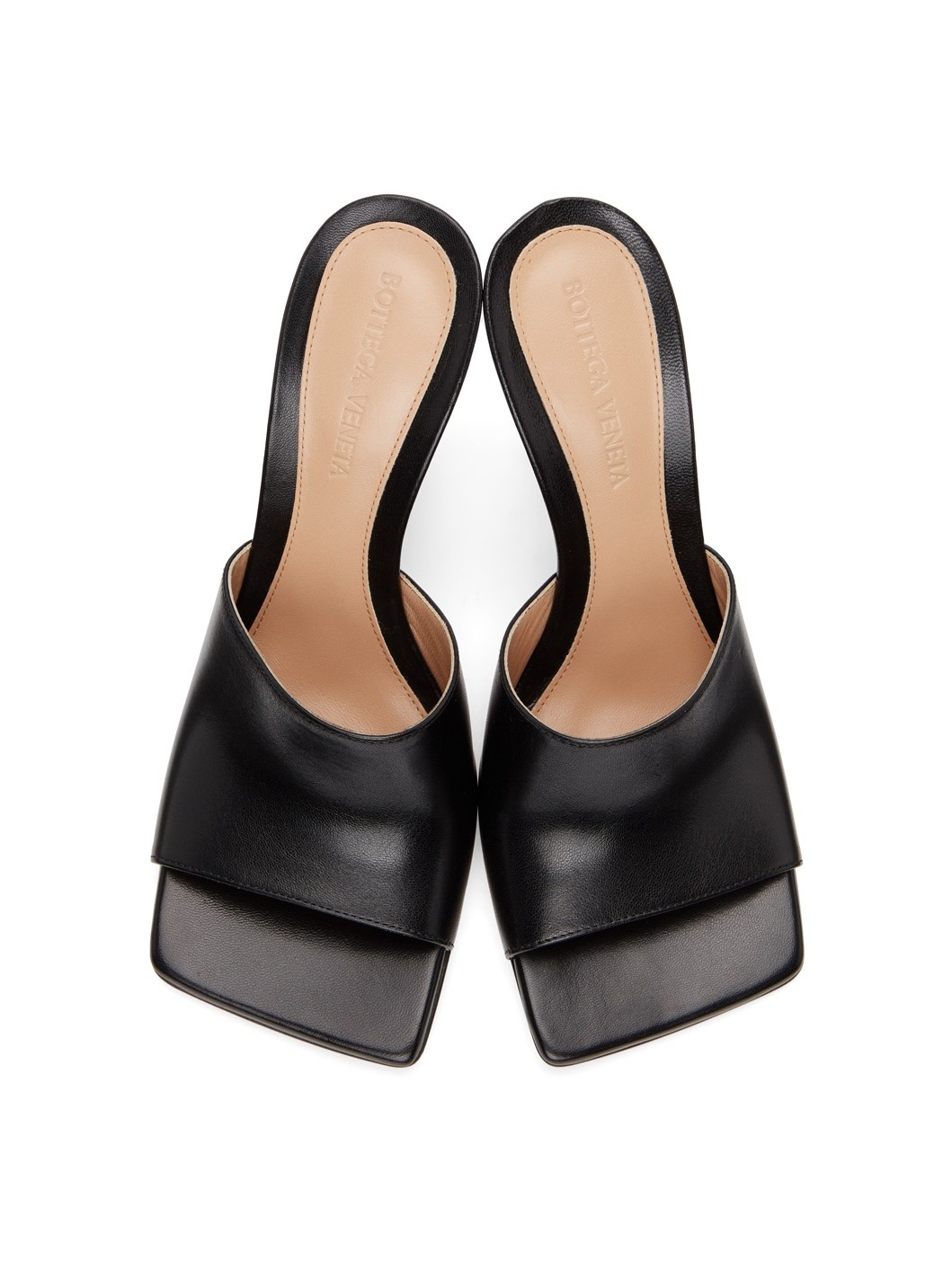 Black Stretch Heeled Mules - 5