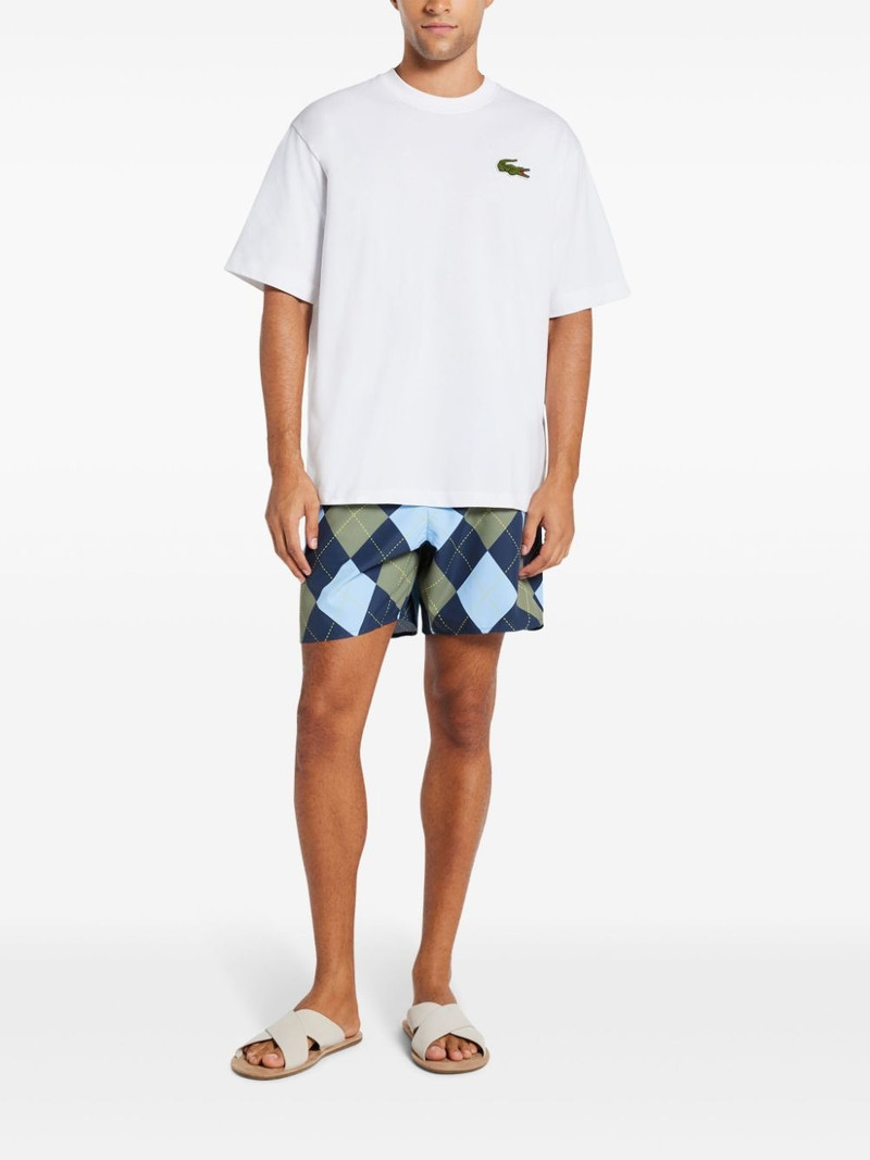 LACOSTE argyle-print swim shorts outlook