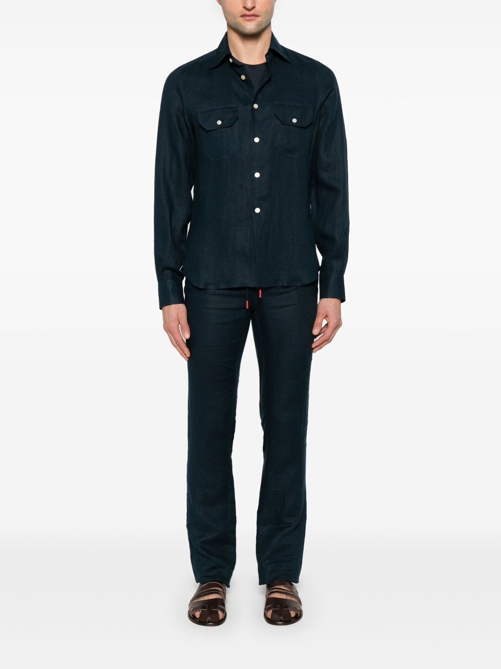 KITON - Kiton Men Navy Blue Shirt - 2